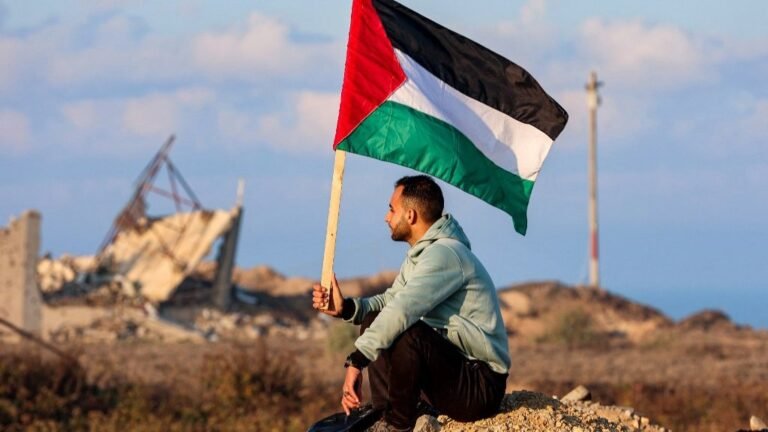 Ter herdenkend, slachtoffers van de genocide in Gaza gingen de straat op