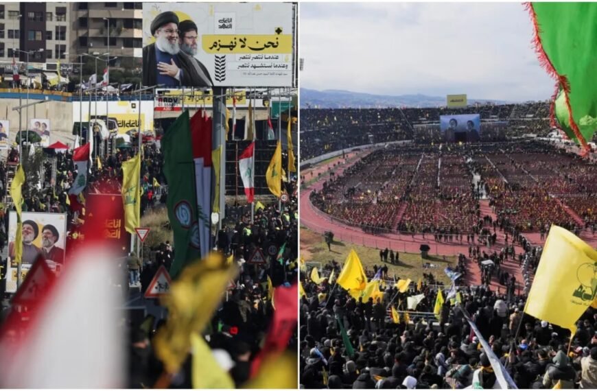 Duizenden mensen bij de begrafenis van oud-Hezbollah-leider Nasrallah