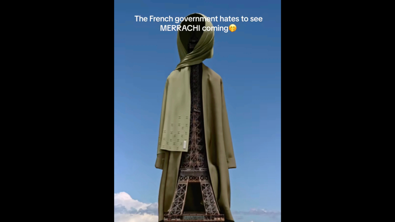 Advertentie van de Eiffeltoren met hoofddoek in Frankrijk zorgt voor controverse