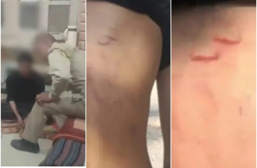 Politie valt een Moslimkind aan dat van het Eid-winkelen terugkomt