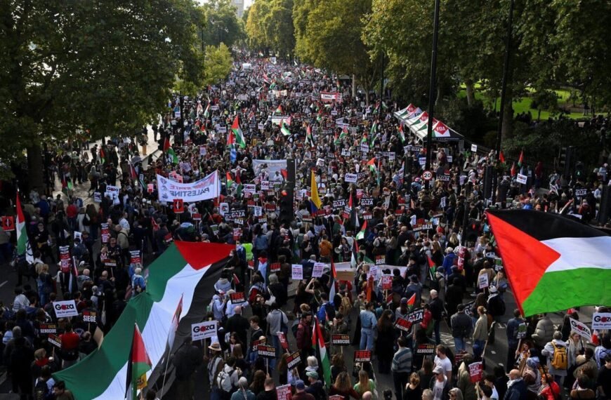 Meer dan een half miljoen mensen in Engeland vraagt om vrede voor Gaza