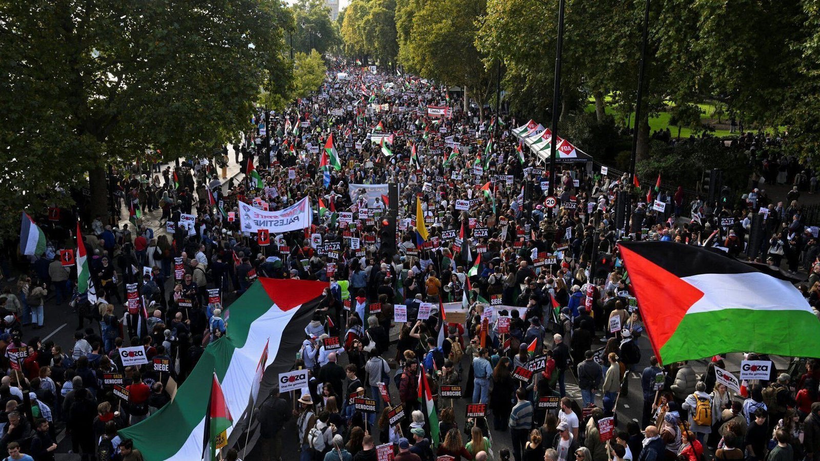 Meer dan een half miljoen mensen in Engeland vraagt om vrede voor Gaza