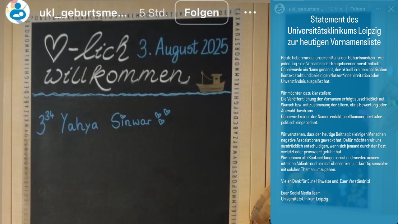 Yahya Sinwar Bebek: Alman Hastanesi İsim Nedeniyle Tepkilerle Karşılaştı